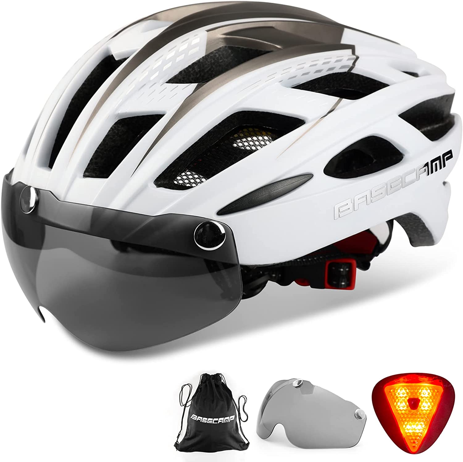 Bike Helmet Basecamp Bicycle Helmet with Rear Light Detachable