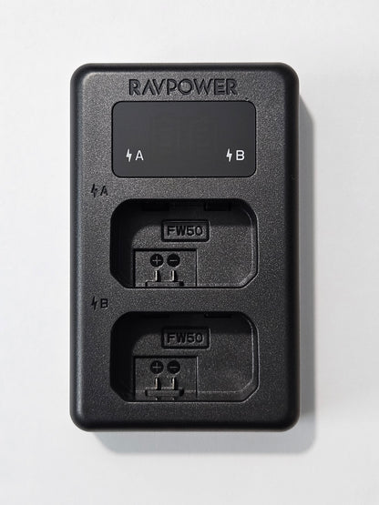 RAVPower Savior Series Dual USB Dual Slot Charger For NP-FW50 Camera Batteries - Hatke