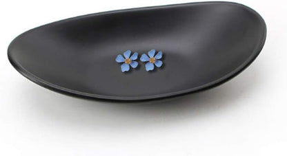 Black Oval Bowl Decorative Dish Organiser Tray - Hatke