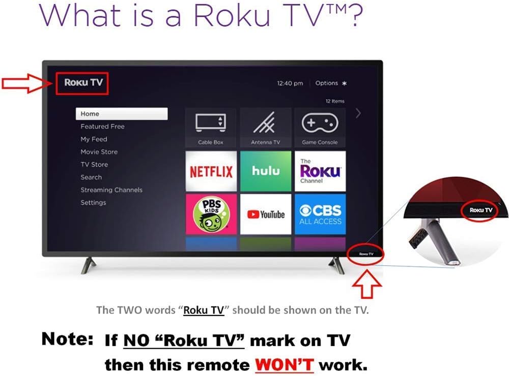 Universal Roku TV Remote Works with All Roku Built-in TV. TCL/Hisense/Hitachi/Haier/RCA/Philips/LG/Element/Sanyo... Does not Work with Roku Player and Roku Stick!! - Hatke