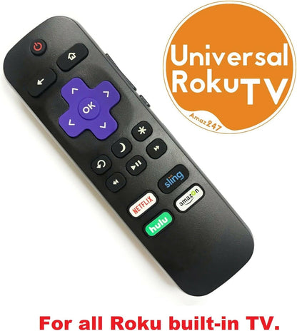 Universal Roku TV Remote Works with All Roku Built-in TV. TCL/Hisense/Hitachi/Haier/RCA/Philips/LG/Element/Sanyo... Does not Work with Roku Player and Roku Stick!! - Hatke