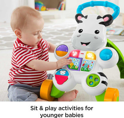 Fisher-Price Baby to Toddler Learning Toy, Learn with Me Zebra Walker with Music Lights and Activities for Ages 6+ Months - Hatke
