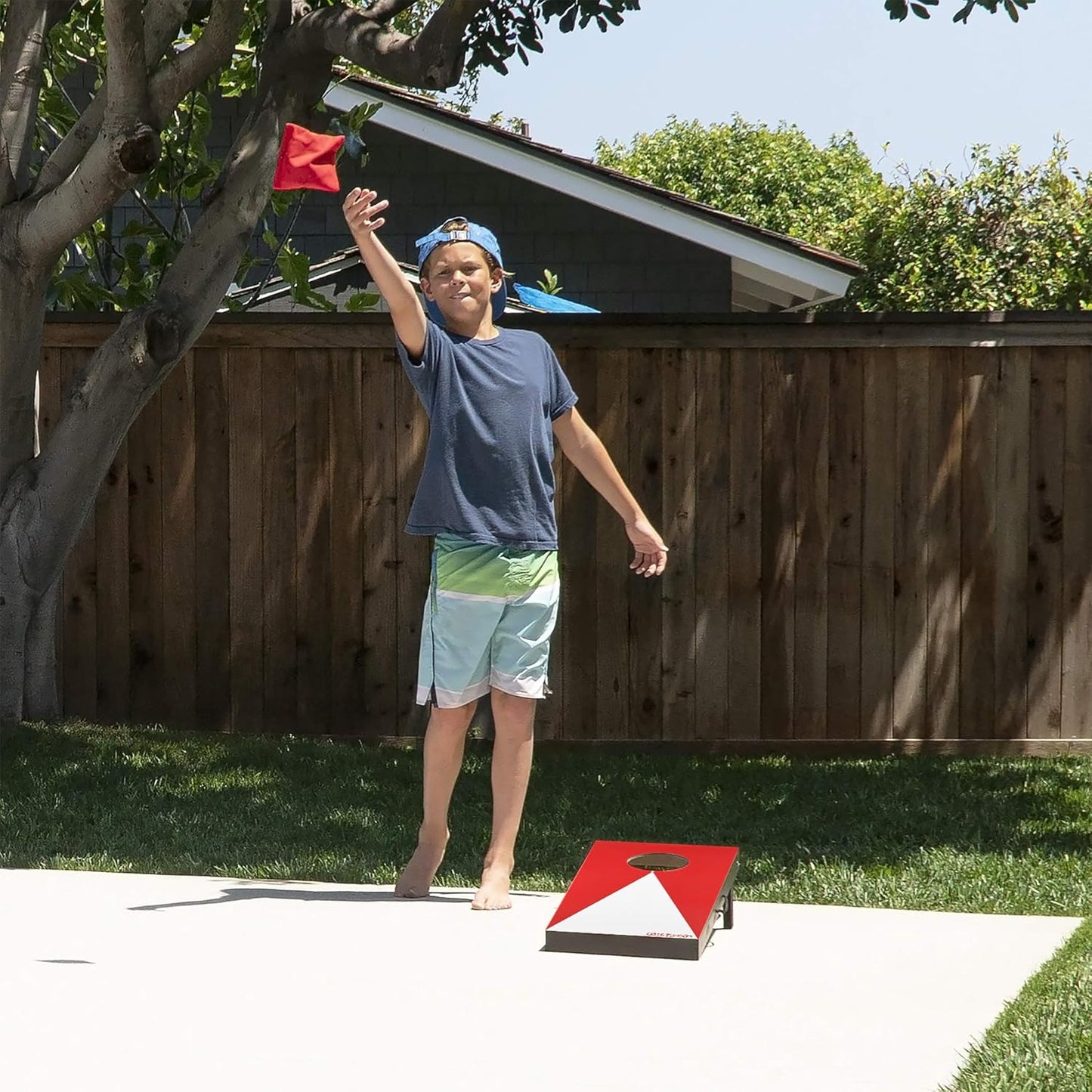 GoSports Portable Junior Size Cornhole Game Set with 6 Bean Bags - Great for All Ages Indoors & Outdoors - Hatke