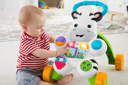 Fisher-Price Baby to Toddler Learning Toy, Learn with Me Zebra Walker with Music Lights and Activities for Ages 6+ Months - Hatke