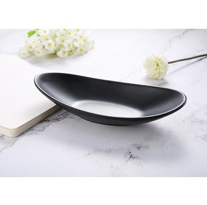 Black Oval Bowl Decorative Dish Organiser Tray - Hatke