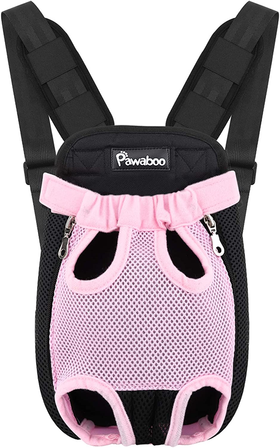 Pawaboo Pet Carrier Backpack, Adjustable Pet Front Cat Dog Carrier Backpack Travel Bag, Legs Out, Easy-Fit for Traveling Hiking Camping for Small Medium Dogs Cats Puppies, Medium, Pink - Hatke