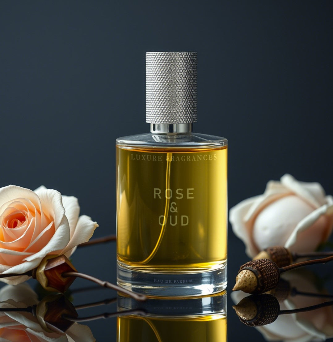 Rose & Oud by Luxure Fragrances - Aromatic Floral Oud Perfume - Eau De Parfum - Unisex - 50ml - Hatke