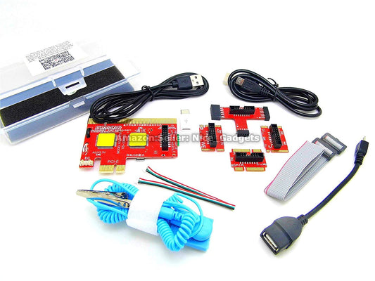 Qiguan 6 Digit Complete PC and Laptop Computer Motherboard Quick Repair Diagnostic Analyse Post Test Cards Kit - Unique USB Diagnosis Featured Diagnostic Analyzer Debug Kit Multiport Support PCIe, PCI, LPC, MiniPCI-E, M.2, mSATA, EC - Hatke