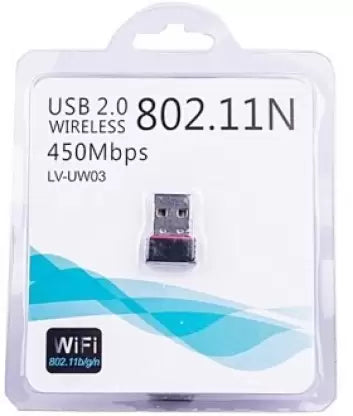 USB 2.0 Wireless Wi-Fi Network Adapter USB Adapter LV- UW03 (Jet Black) - Hatke