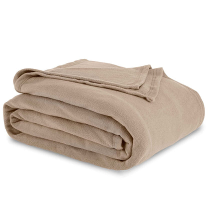 Martex Soft Fleece Polyester Pet-Friendly Full Queen Blanket for Home Bed, Sofa and Dorm - Beige - Hatke