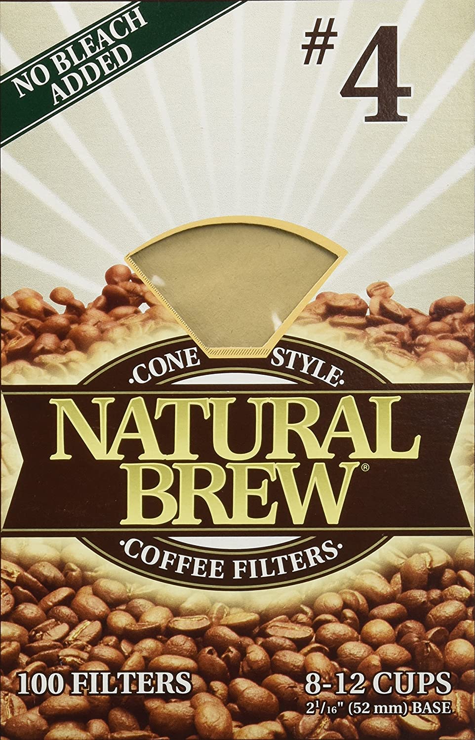 Natural Brew #4 Coffee Filters 100 Filters Pack - Hatke