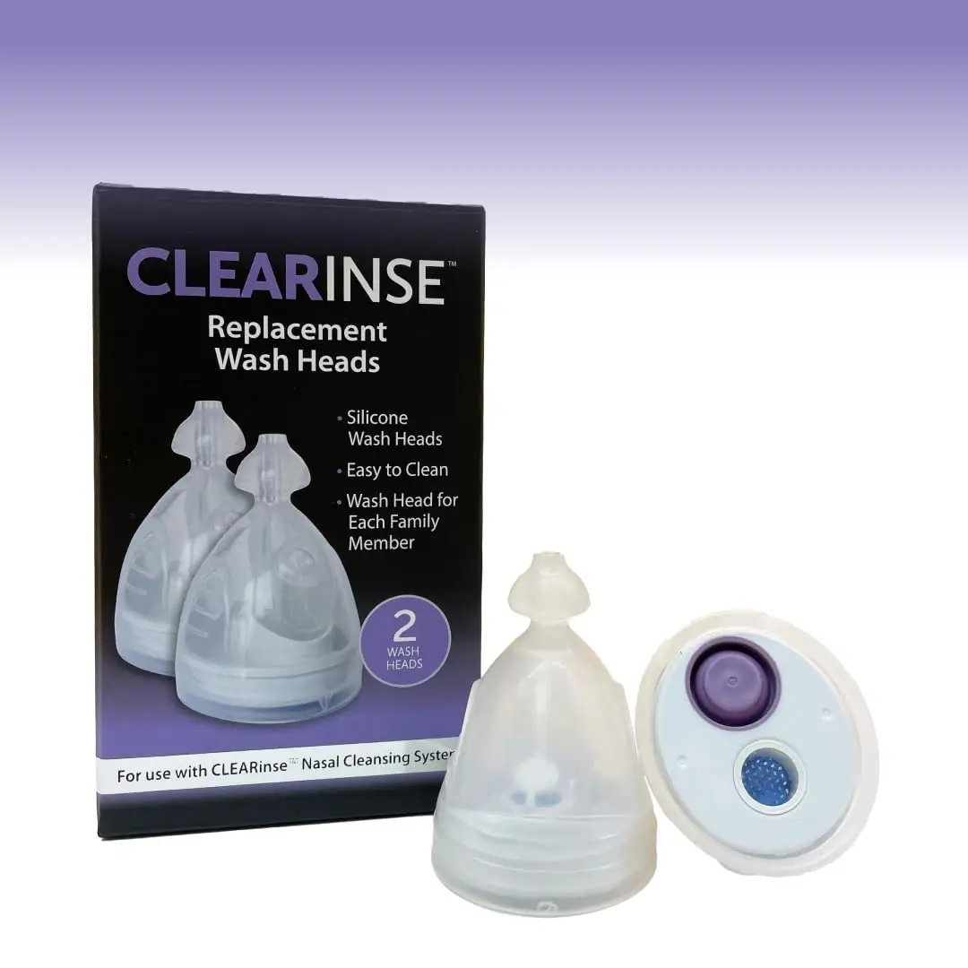 Replacement for Clear Rinse Electric Nasal Aspirator Replacement Wash Heads – 2 Pack – Easy to Clean – Silicone Wash Heads Made Just for Clear Rinse Electric Nasal Aspirator Adults and Kids Nose Cleaner - Hatke