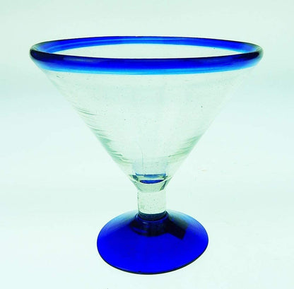 Mexican Glass Margarita Blue Rim 15 Oz with Coronarita Clips Corona Beer Holders (Set of 2) - Hatke