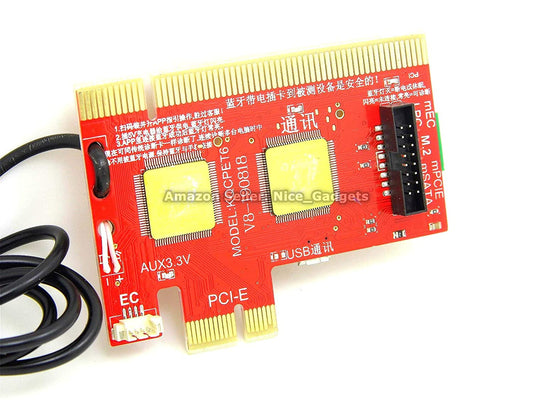 Qiguan 6 Digit Complete PC and Laptop Computer Motherboard Quick Repair Diagnostic Analyse Post Test Cards Kit - Unique USB Diagnosis Featured Diagnostic Analyzer Debug Kit Multiport Support PCIe, PCI, LPC, MiniPCI-E, M.2, mSATA, EC - Hatke