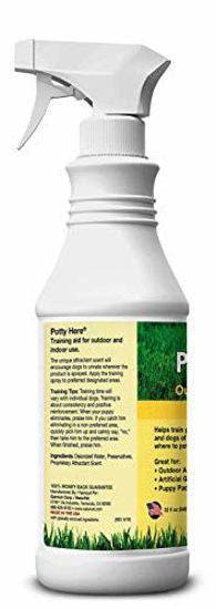 NaturVet - Potty Here Training Aid Spray - Attractive Scent Helps Train Puppies & Dogs Where to Potty - Formulated for Indoor & Outdoor Use - 32 oz - Hatke