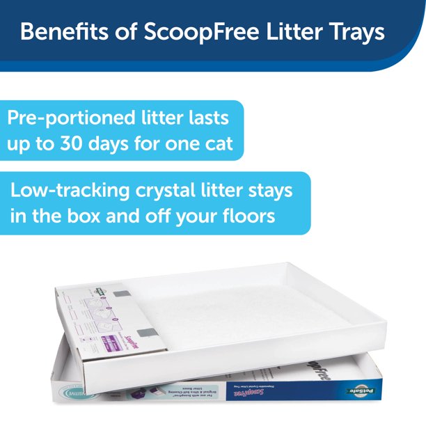 PetSafe ScoopFree Self-Cleaning Cat Litter Box Tray Refills with Sensitive Non-Clumping Crystals, 3-Pack - Hatke