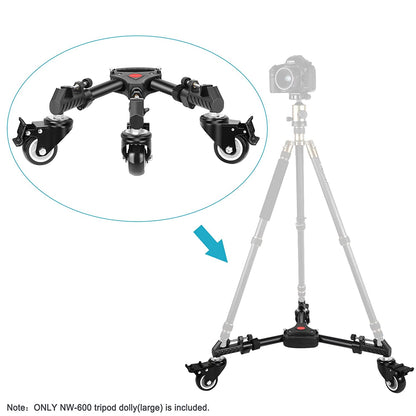 Neewer Photography Professional Heavy Duty Tripod Dolly with Rubber Wheels and Adjustable Leg Mounts for Canon Nikon Sony DSLR Cameras Camcorder Photo Video Lighting - Hatke