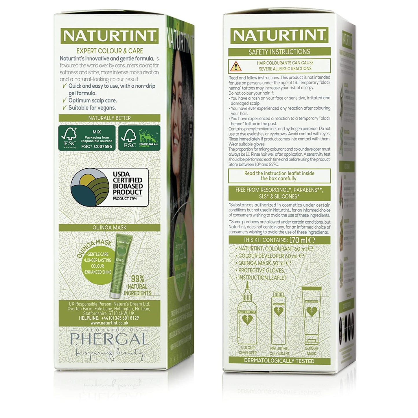 Naturtint Permanent 5N Light Chestnut Brown Hair Colour Gel, Ammonia Free, Long Lasting Gray Coverage - 170ml - Hatke