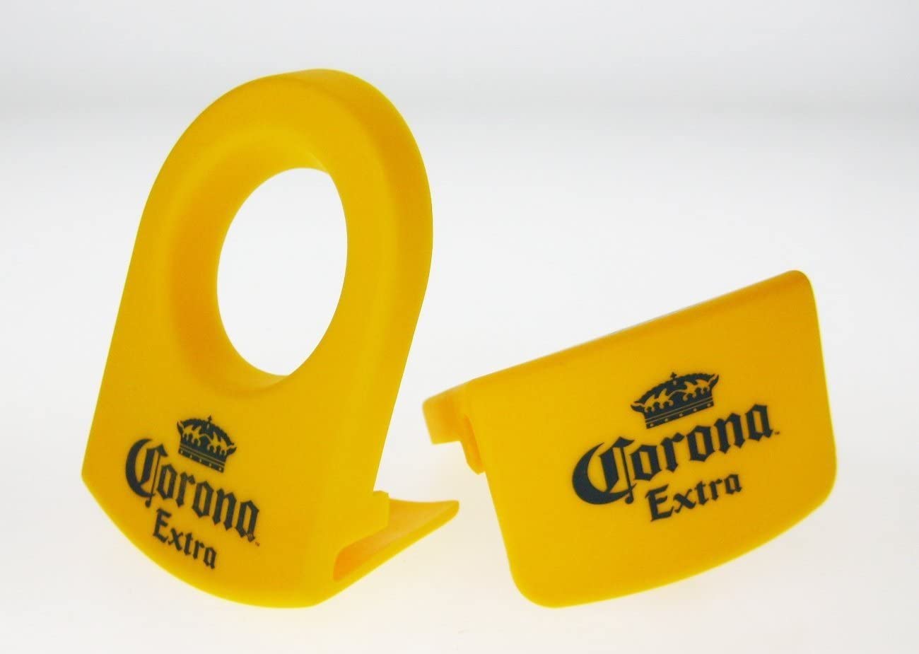 Mexican Glass Margarita Blue Rim 15 Oz with Coronarita Clips Corona Beer Holders (Set of 2) - Hatke