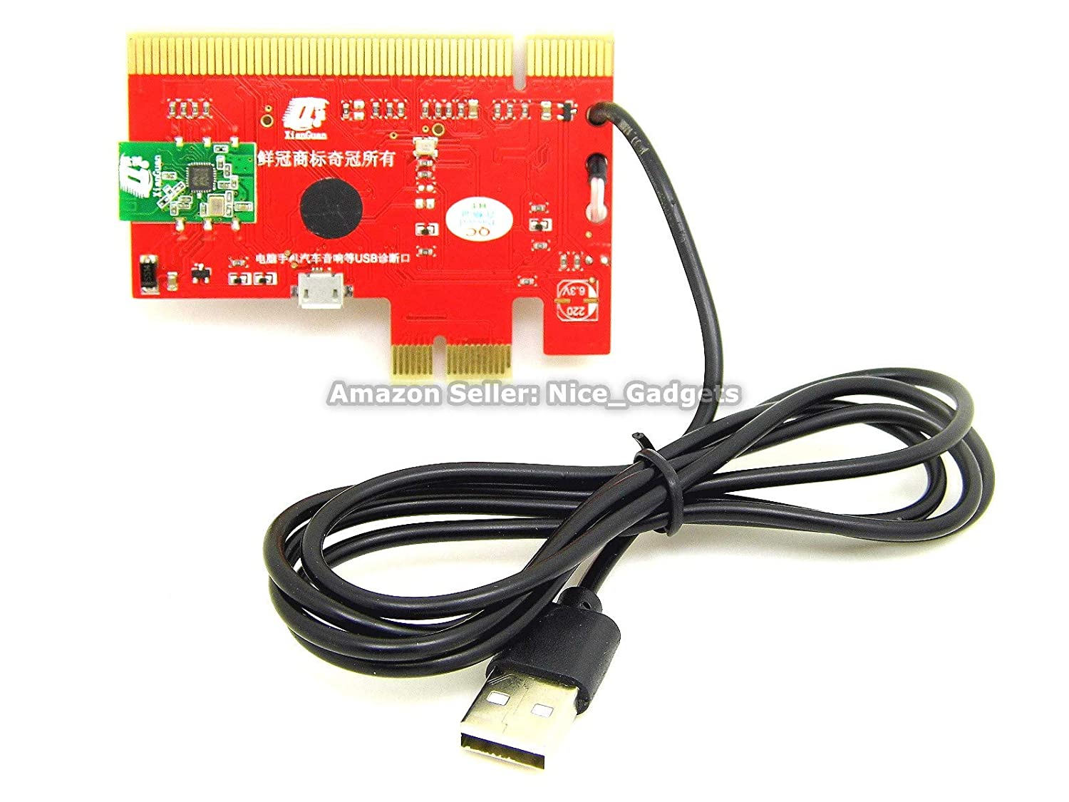 Qiguan 6 Digit Complete PC and Laptop Computer Motherboard Quick Repair Diagnostic Analyse Post Test Cards Kit - Unique USB Diagnosis Featured Diagnostic Analyzer Debug Kit Multiport Support PCIe, PCI, LPC, MiniPCI-E, M.2, mSATA, EC - Hatke