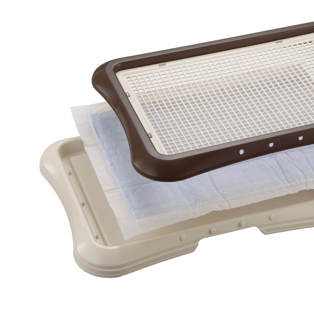 Richell Paw Trax Mesh Training Tray for puppies and mature dogs (Brown) - Hatke