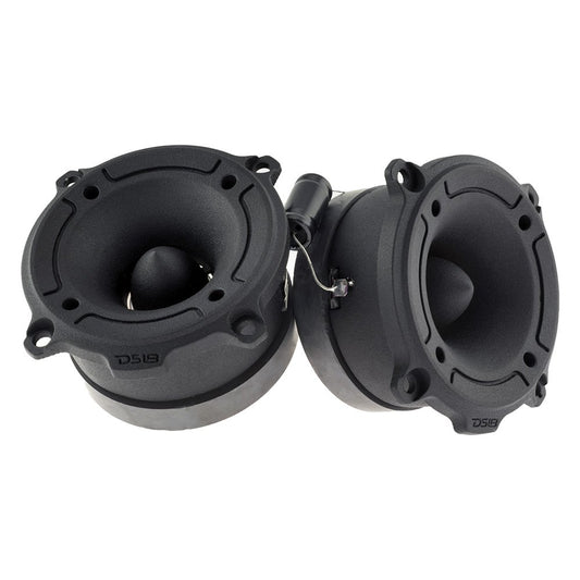 DS18 PRO-TW120B Super Tweeter in Black - 1", Aluminum Frame and Diaphragm, 240W Max, 120W RMS, 4 Ohms, Built in Crossover (Mylar Capacitor Filter)-  (Pair) - Hatke