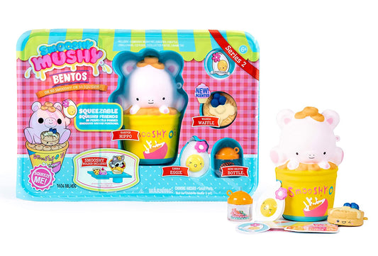 New! Smooshy Mushy BENTOS Box Collectible Figure- Happer Hippo, Wanda Waffle, and Emma Eggie - Series 2 - Hatke