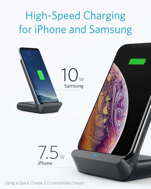 Anker PowerWave Evo Stand Wireless Charger with Quick Charge 3.0 Charger B2525 - Hatke