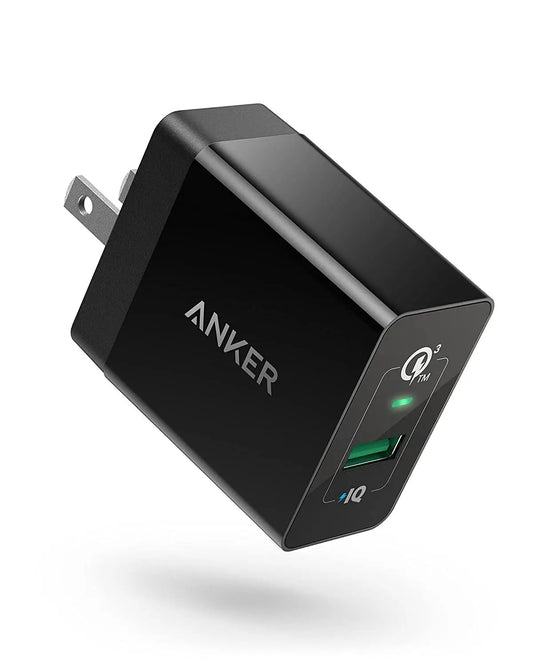 Anker Quick Charge 3.0 USB Wall Charger 18W for All Smartphones (USB Cable Not Included) - Hatke