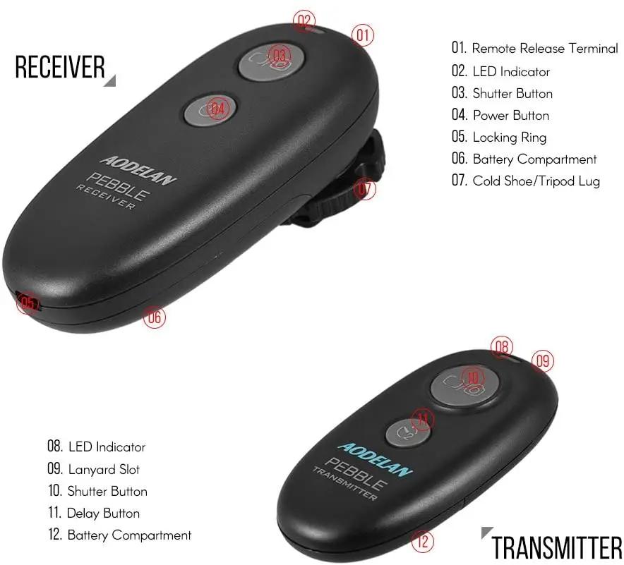 Aodelan Pebble Camera Wireless Shutter Release Hot Shoe Trigger for Sony A9, A99 II, A7 II, A7 A7R A7S A6500 A6300 A6000 A5100 A5000 A3000 SLT-A58 DSC-RX100M3 DSC-RX100III - Hatke