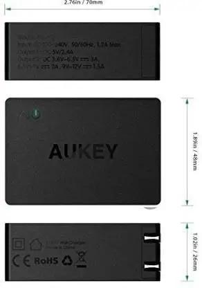 AUKEY USB-C 27W Quick Charge 3.0 Dual-Port Wall Charger PA-Y2 - Hatke