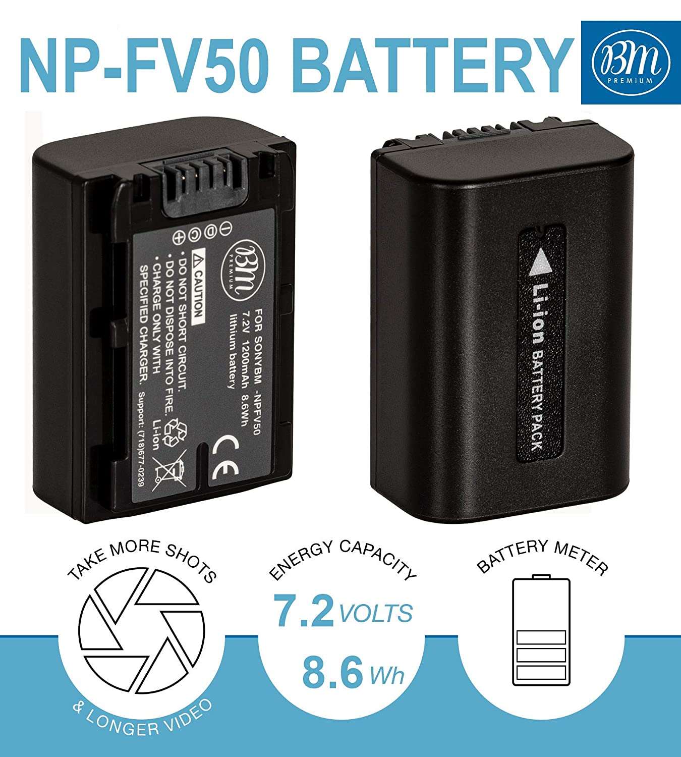 Big Mike's NP-FV50 BM Premium Battery for Sony Handycam Camcorder + More!! - Hatke