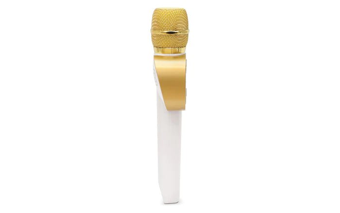 Carpool Karaoke The Mic 1.0, Bluetooth Wireless Karaoke Microphone System, White CPK545 by Singing Machine, Gold & White - Hatke