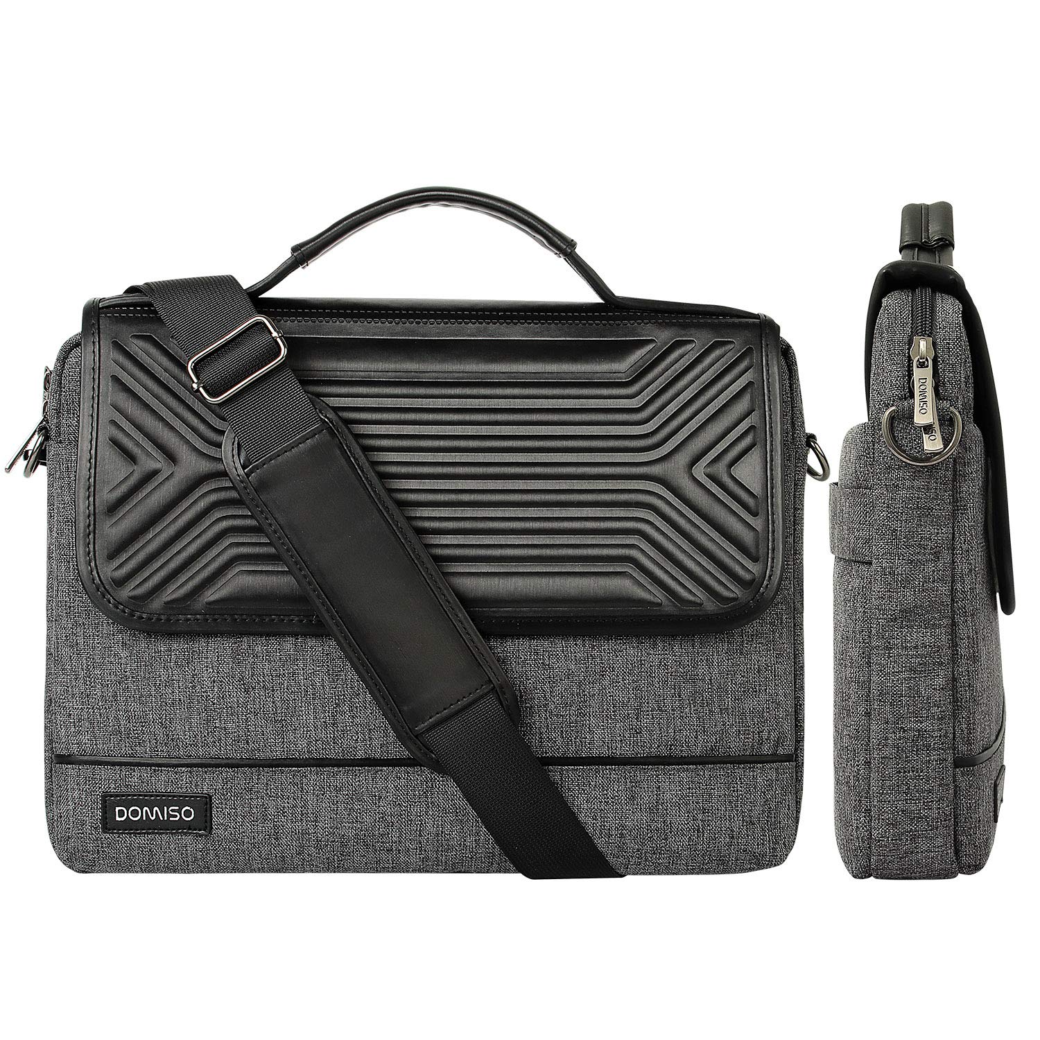 DOMISO 17 Inch Multi Functional Laptop Sleeve with Strap Business Briefcase Waterproof Messenger Shoulder Bag for 17 17.3 Notebooks D