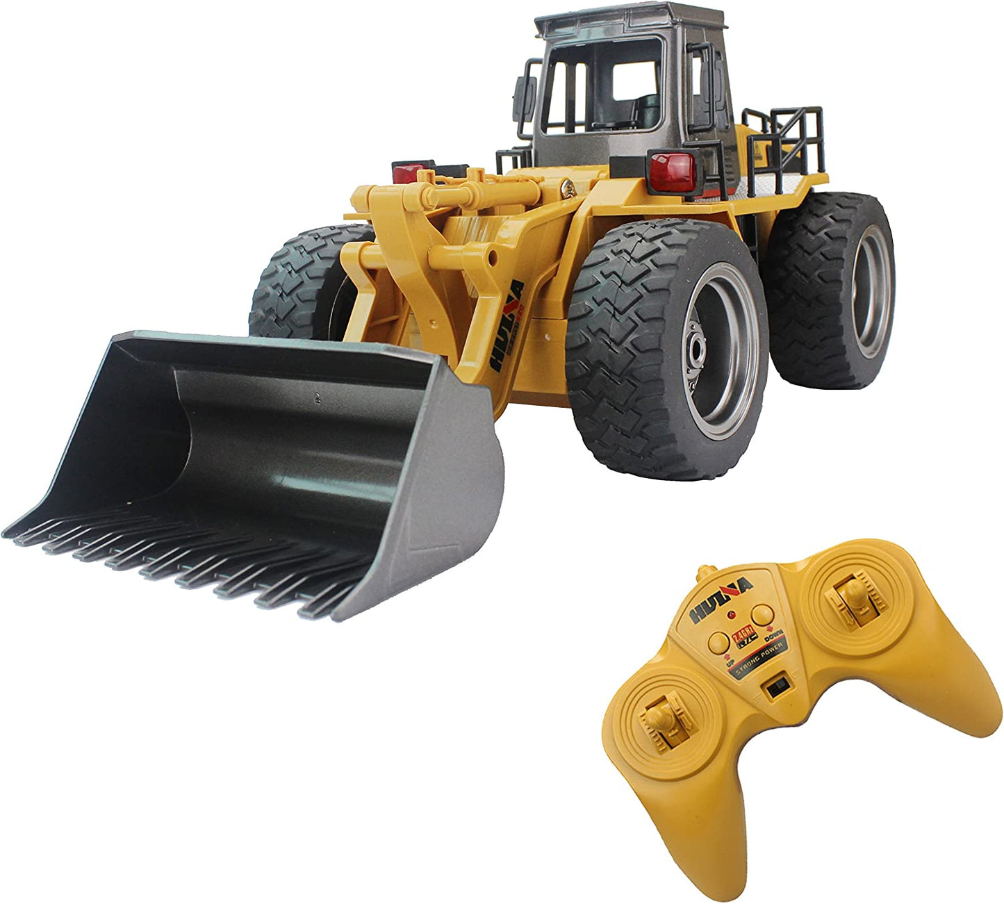 Fistone RC 6 Channel Front Loader Bulldozer Dump Truck Alloy Shovel Loader Tractor Truck  2.4G Radio Control 4 Wheel 4WD Front Loader Construction Vehicle Electronic Toys Game Hobby Model with Light and Sounds - Hatke