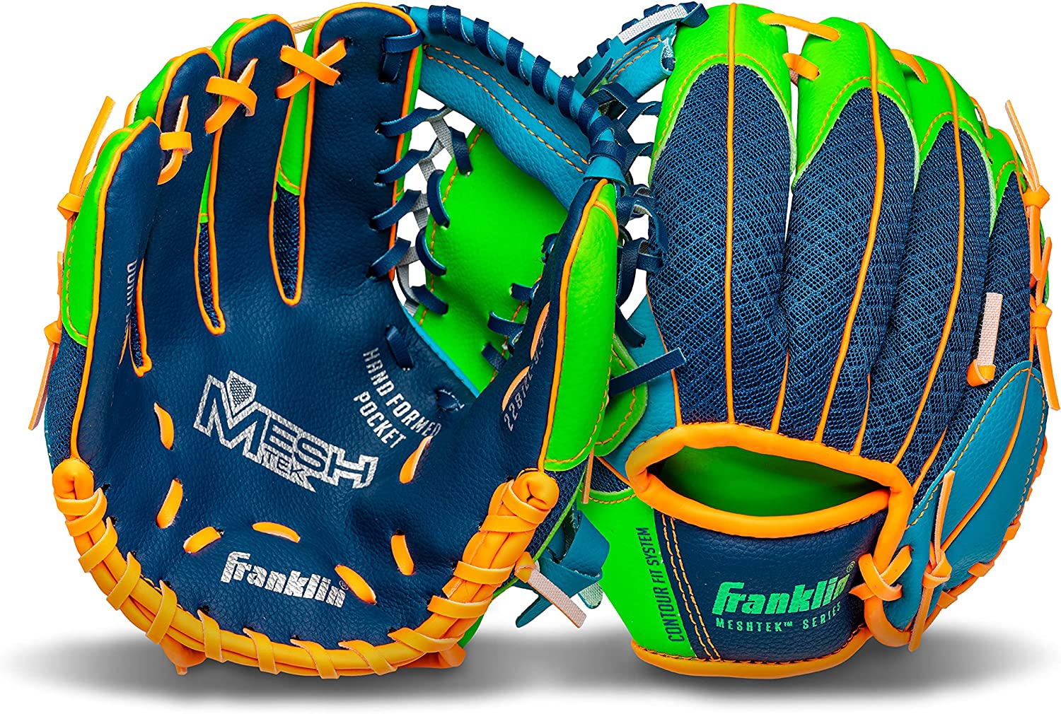 Franklin Sports Kids Tee Ball Meshtek Baseball Glove with Foam Ball Set - 9.5" Inch - Hatke