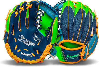 Franklin Sports Kids Tee Ball Meshtek Baseball Glove with Foam Ball Set - 9.5" Inch - Hatke