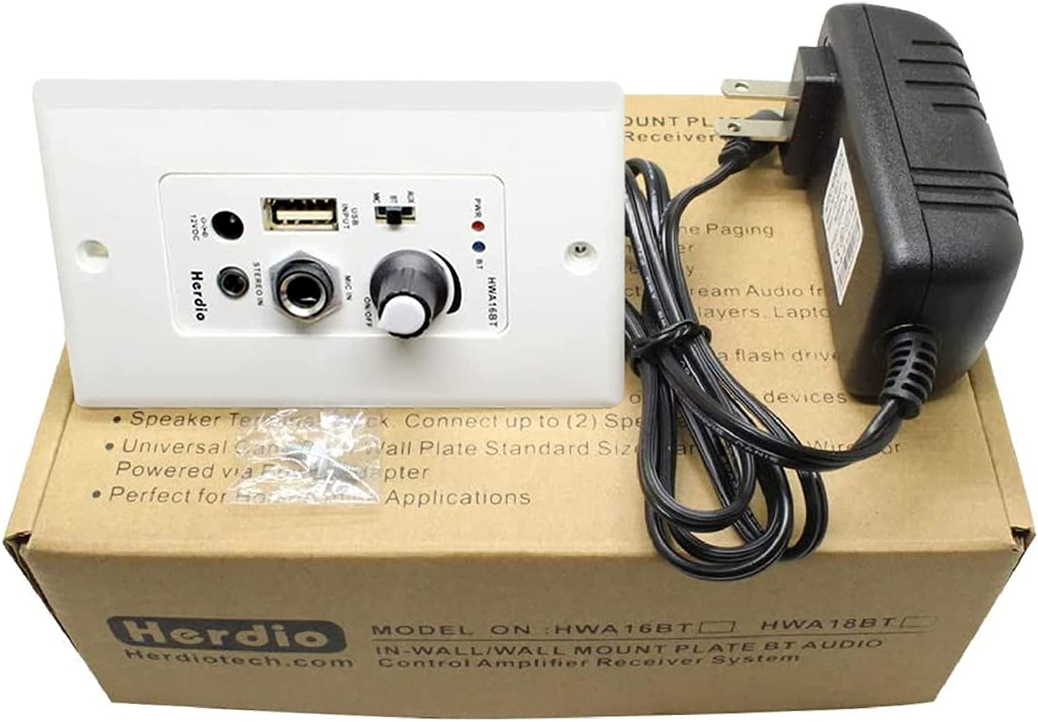 Herdio HMA-16BT in Wall Bluetooth Audio Control Amplifier Receiver