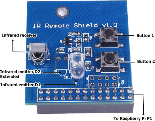 IR Transmitter Infrared Remote Hat Expansion Board 38KHz Transceiver Shield for Raspberry Pi RPi B+/2B/3B - Hatke