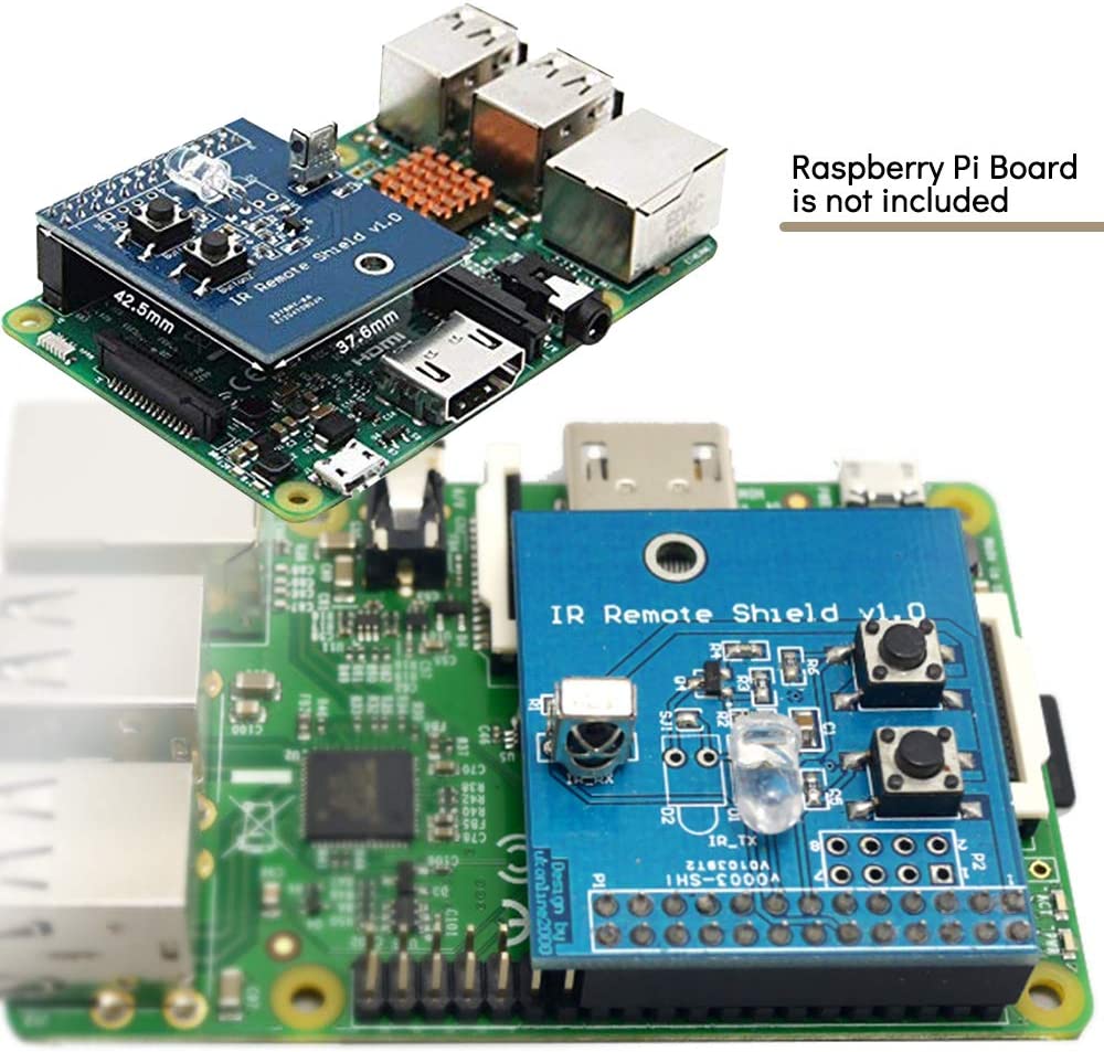 IR Transmitter Infrared Remote Hat Expansion Board 38KHz Transceiver Shield for Raspberry Pi RPi B+/2B/3B - Hatke