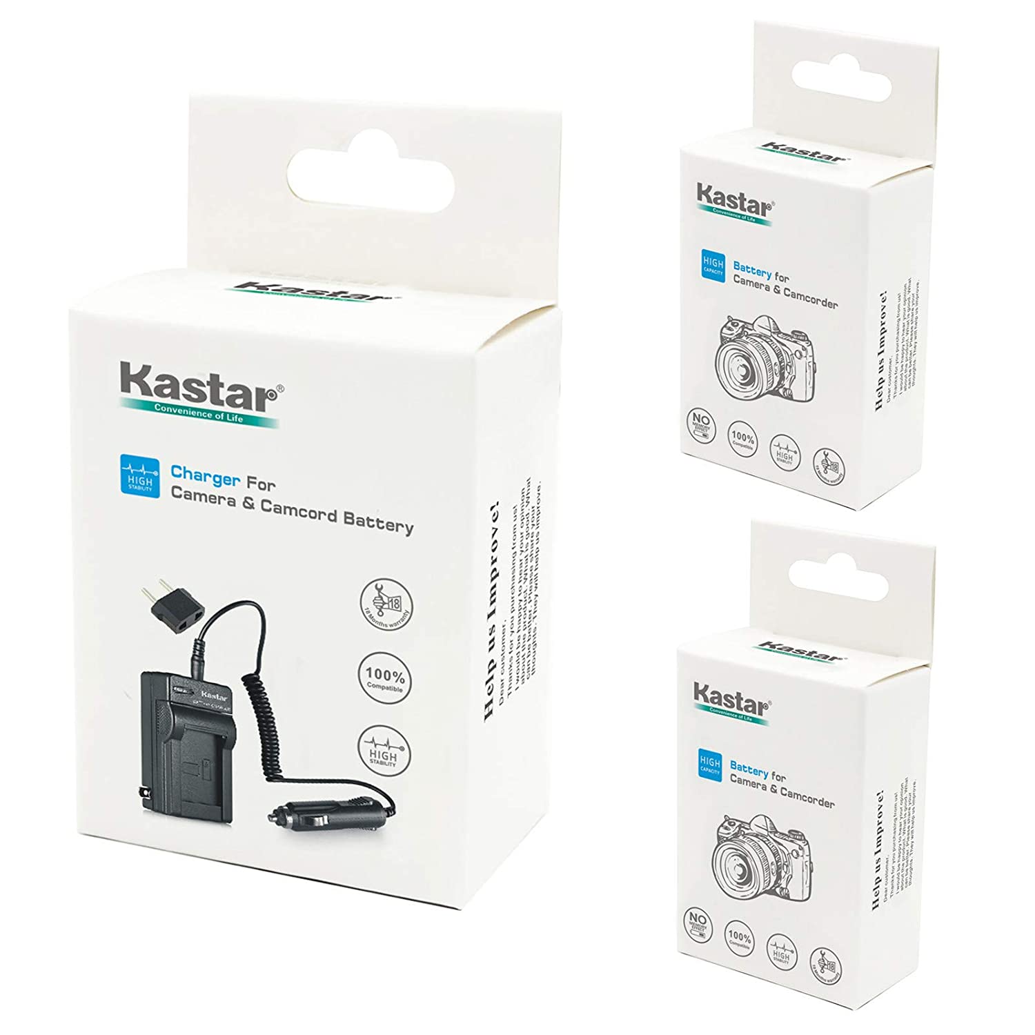 Kastar Battery (X2) & Travel Charger Kit for Kodak KLIC-7001 and Kodak EasyShare M320, M340, M341, M753 Zoom, M763, M853 Zoom, M863, M893 IS, M1063, M1073 IS, V550, V570, V610, V705, V750 Cameras - Hatke