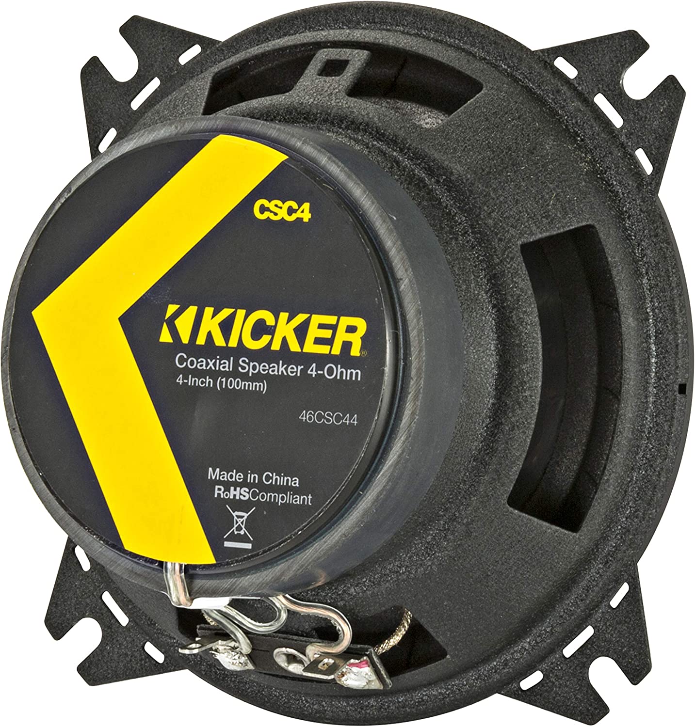 KICKER CS Series CSC4 4 Inch 150 watts Car Audio Speaker with Woofers, Yellow (Pair - 2 pcs) - Hatke