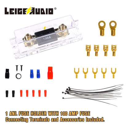 LEIGESAUDIO 4 Gauge Amp Wiring Kit Ture 4 AWG Amplifier Installation Wiring Kit - Car Subwoofer Wiring Kit Helps You Make Connections and Brings Power to Your Radio, Subwoofer and Speakers - Hatke