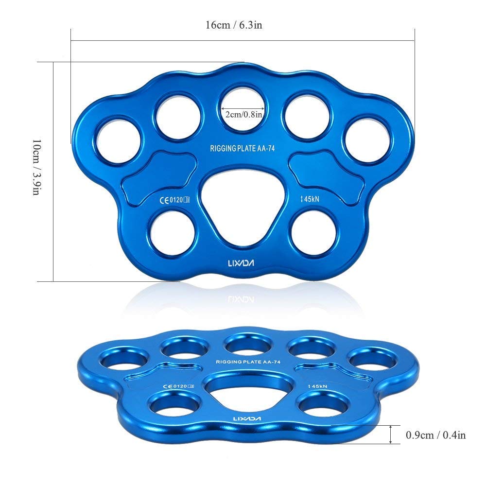 Lixada Paw Rigging Plate 45KN 8/15 Holes Large Anchor Multipliers Connector Gear for Aerial Dance & Rock Climbing - Hatke