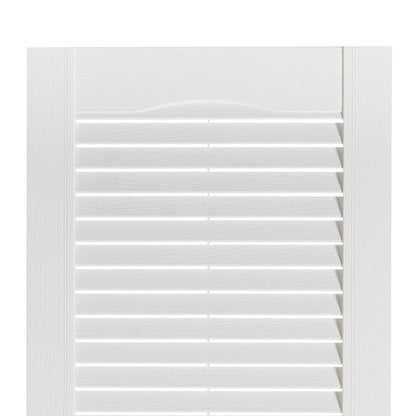 Louver Exterior Vinyl Window Shutters 15 Inch x 35 Inch Standard, White (Pair) - Hatke