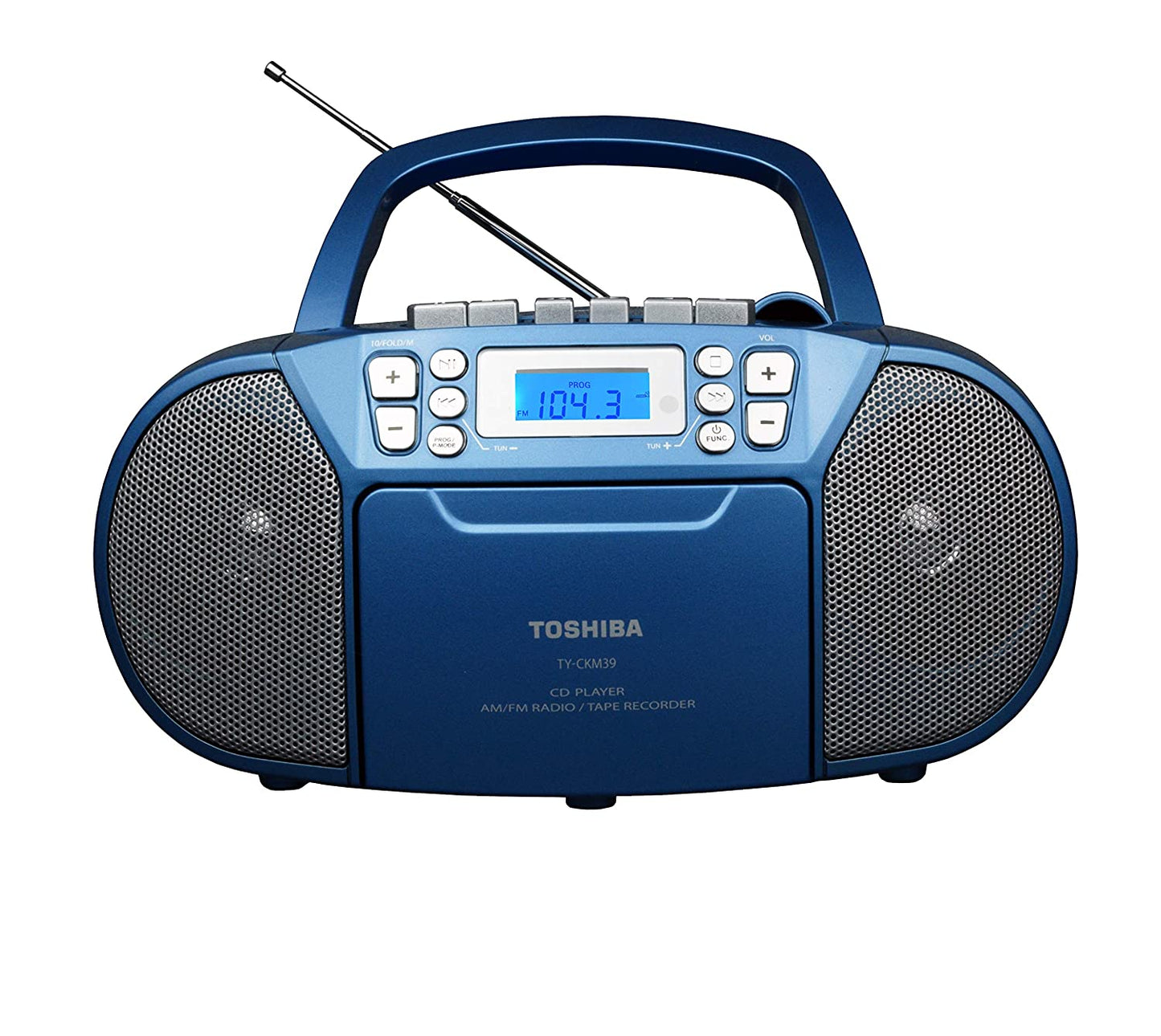 Toshiba TY-CKM39 Portable MP3 CD Cassette Boombox with AM/FM Stereo and Aux Input - Hatke