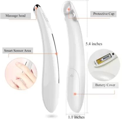 TOUCHBeauty Essentials New TB-1583 Sonic Eye Device | Unisex Compact Electronic Mini Eye Massager | Remove Eye Wrinkles & Dark Circle | Pain Relief And Muscle Tissue Relaxation Portable & Premium Massager Massager (White) - Hatke