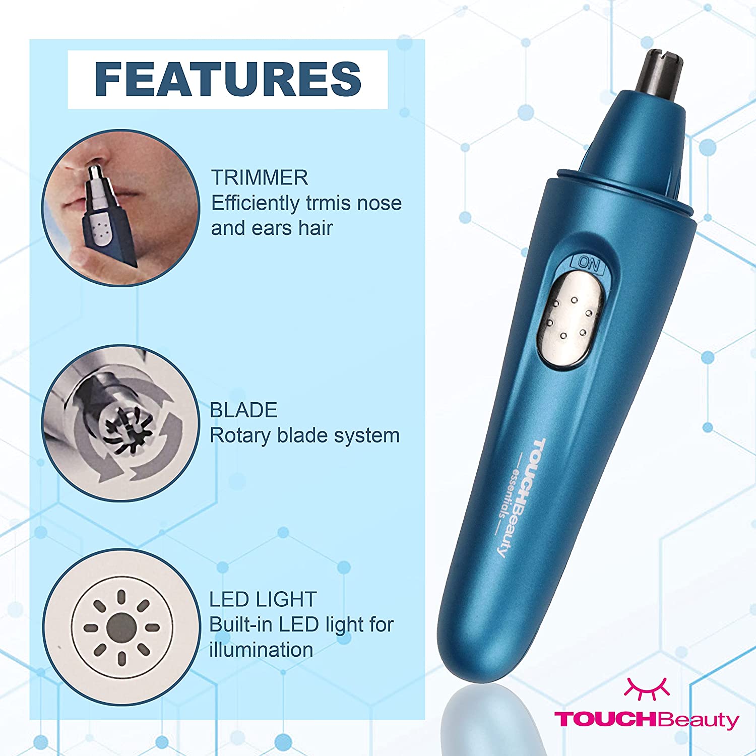 TOUCHBeauty TB-0959 Essentials LED Electric Nose Hair Trimmer - Hatke