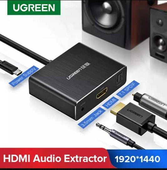 Ugreen Hdmi To Hdmi Converter With Optical SPDIF and 3.5mm Stereo Audio 40281 - Hatke