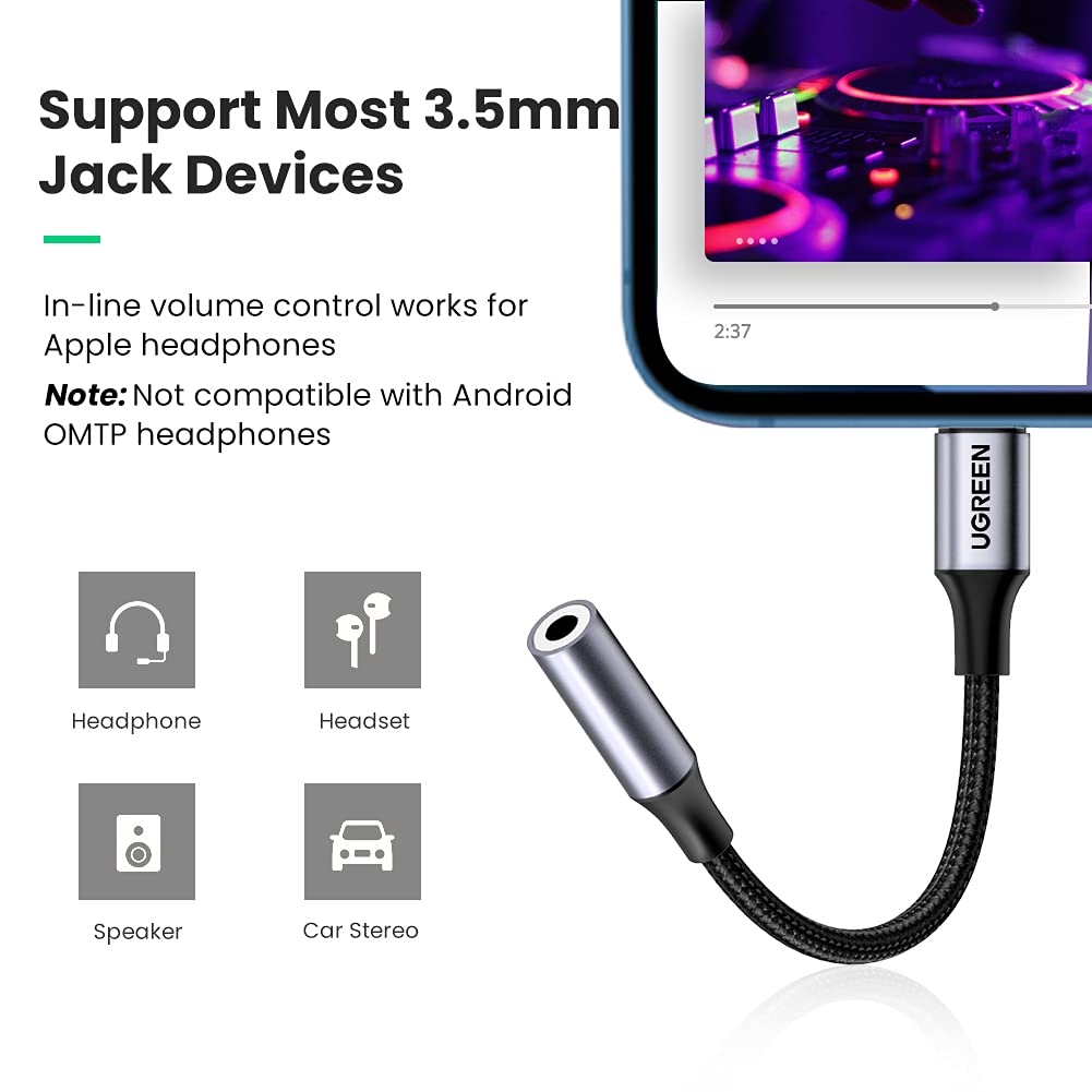 Lightning cable headphone online adapter